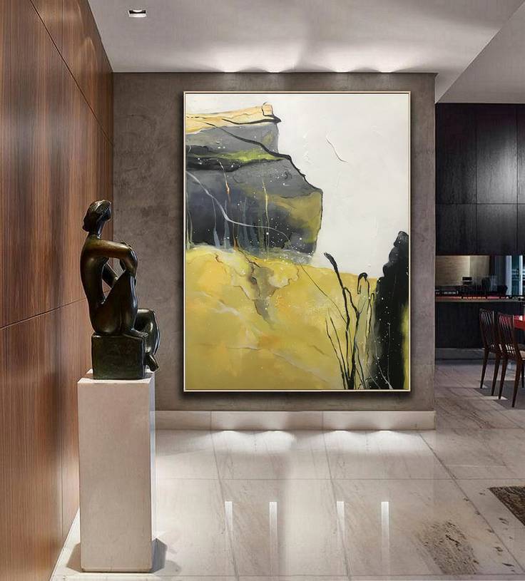 Contemporary Living Minimal White Abstract Canvas Artwork X0Y3K wall art